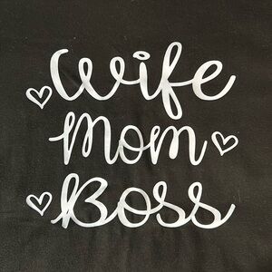 Black short sleeve Tshirt with iron on decal
